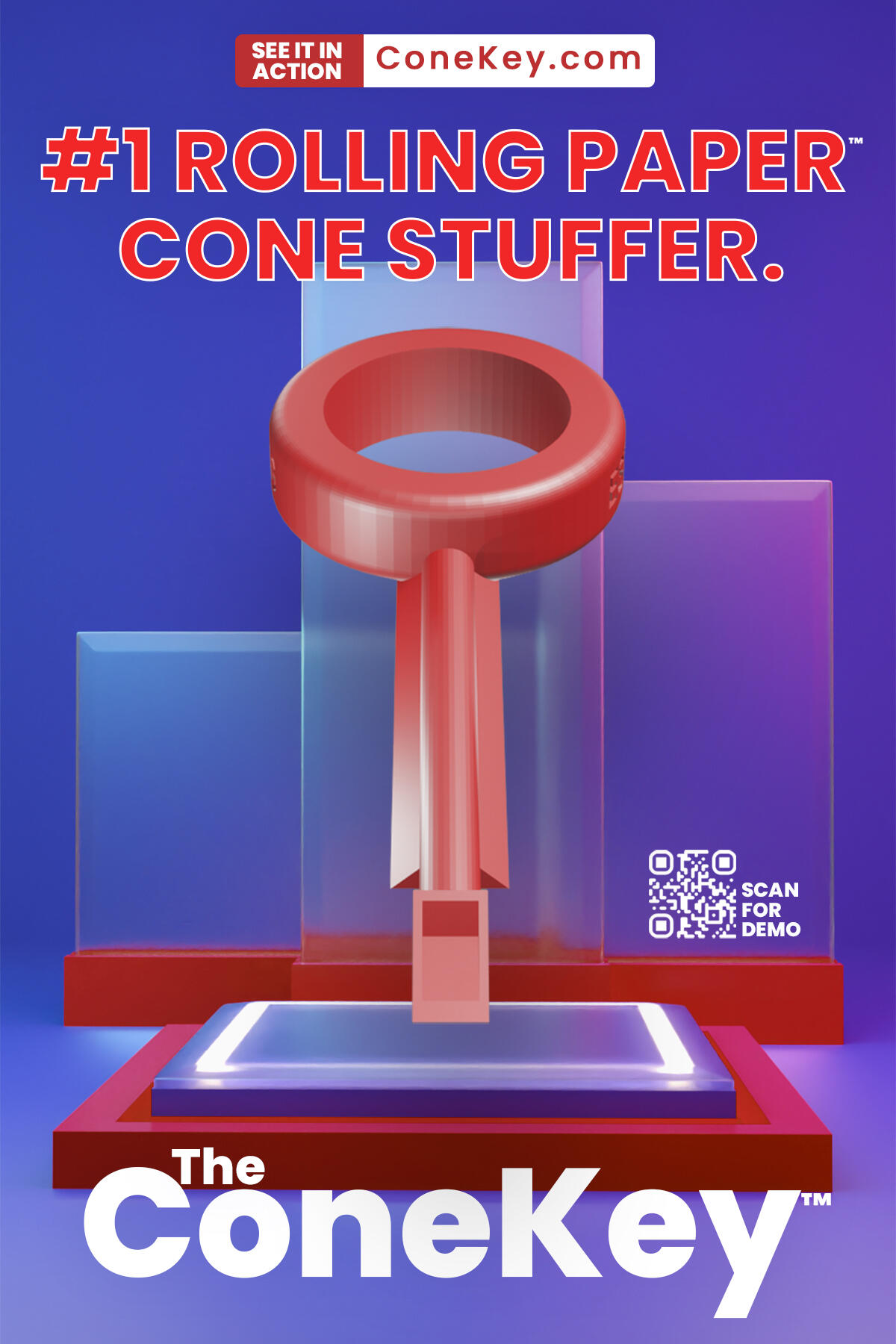 The ConeKey™ Number 1 Rolling Paper Cone Stuffer